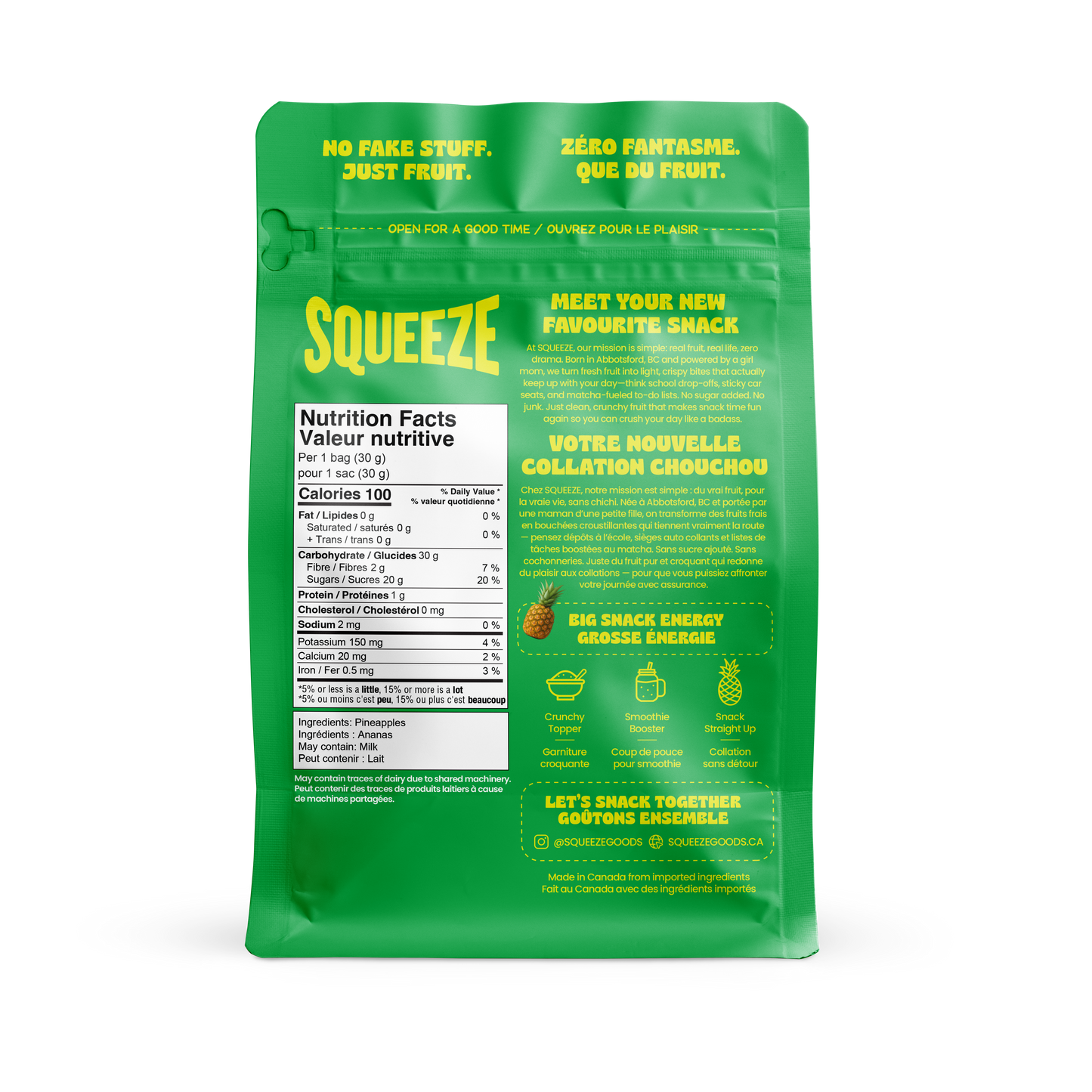 PINEAPPLE CRUNCH - FREEZE-DRIED PINEAPPLE SLICES (30g)