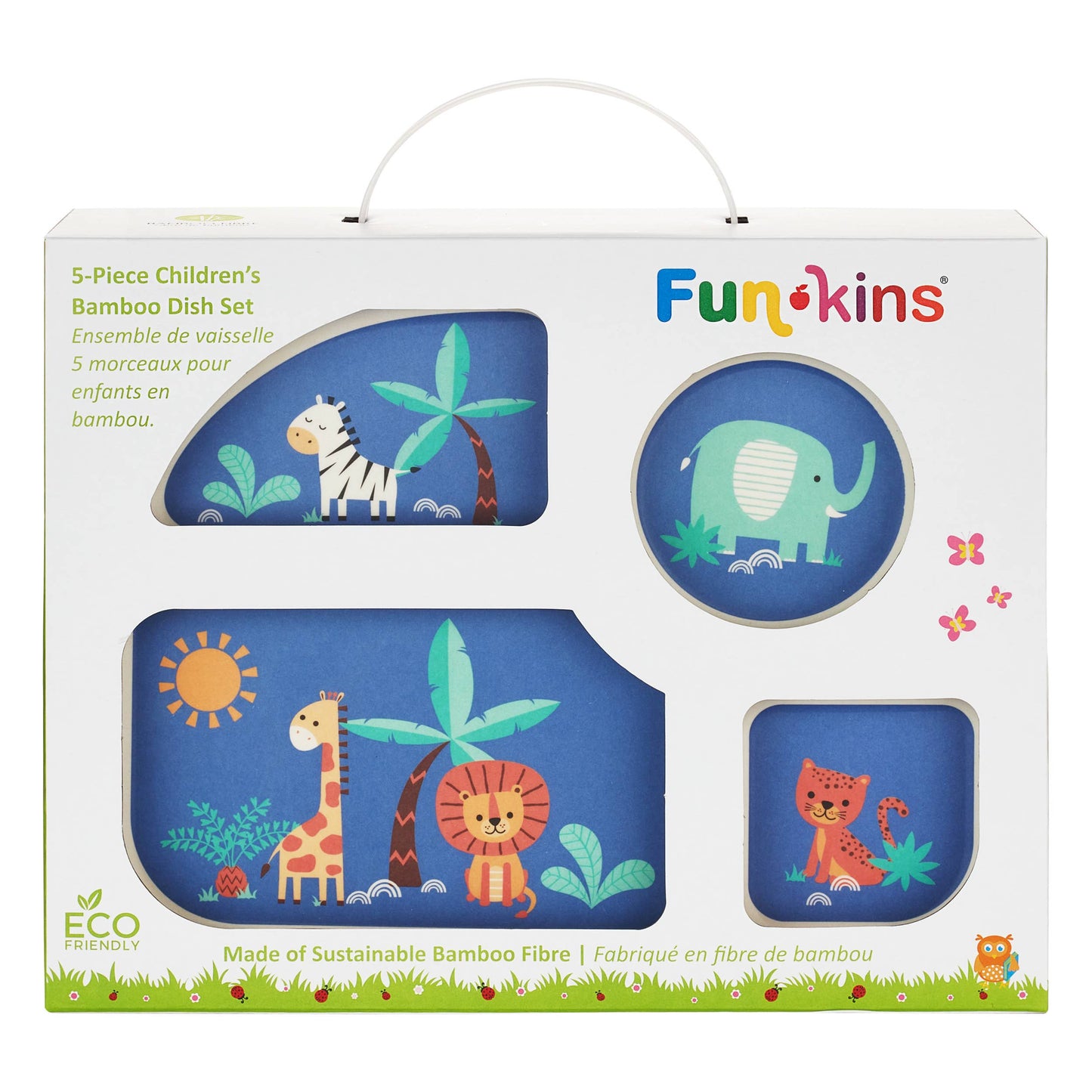 My Funkins Five Piece Bamboo Dish Set for Kids - Jungle