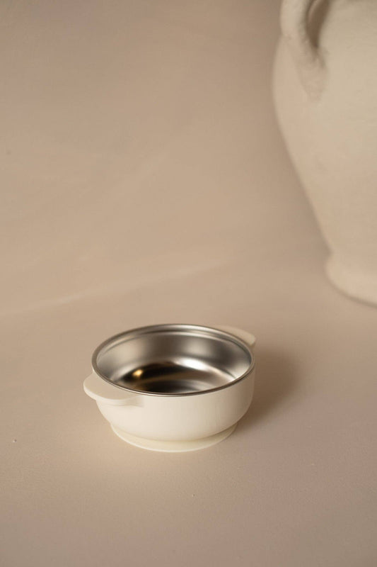 Suction bowl – stainless steel and food‑grade silicone: Blanc crème