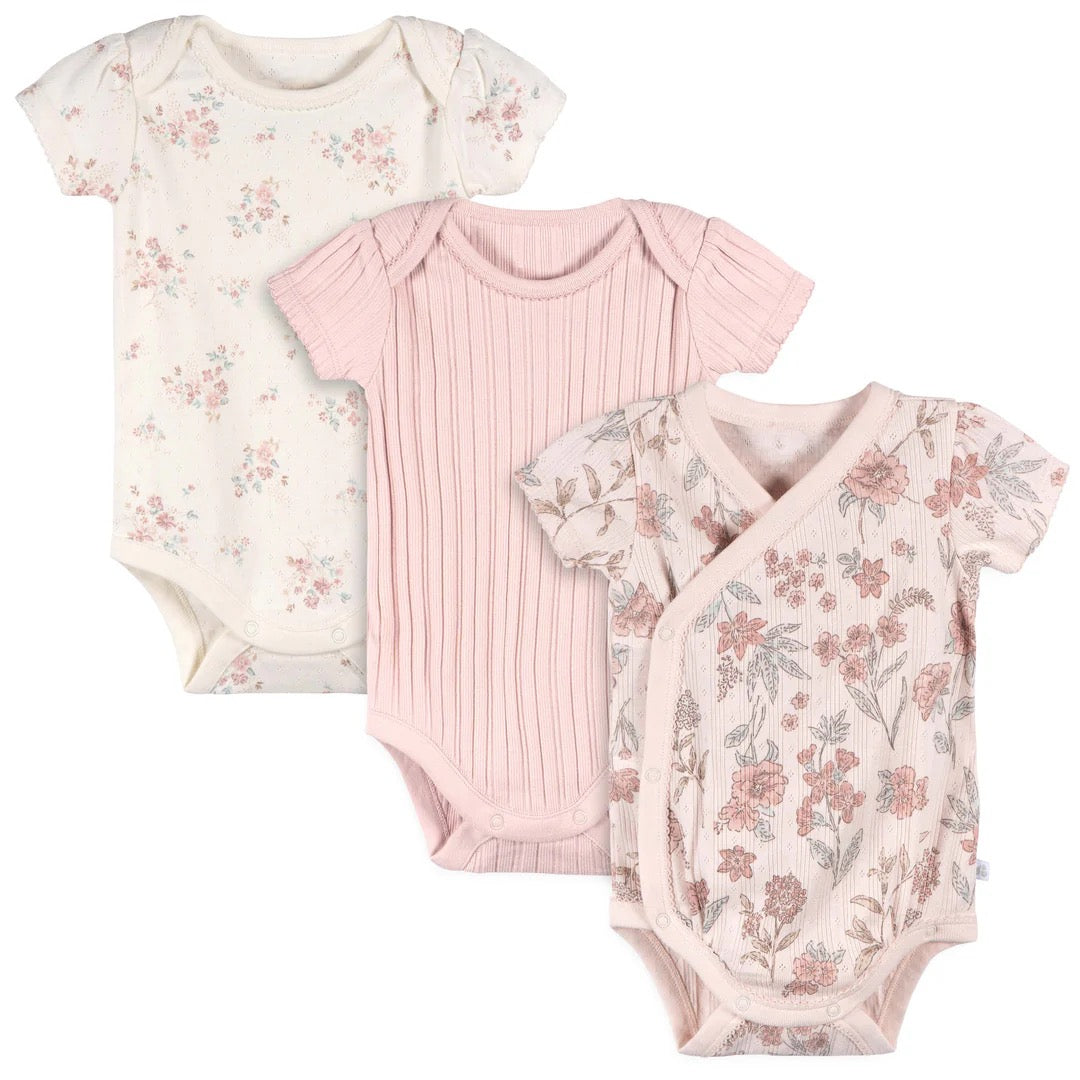 Just Born - Short Sleeve Bodysuits 3pk