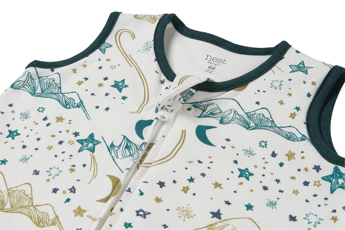 Nest Designs Swaddle Sleep Bag 1.0 TOG (Organic Cotton) - Stars White