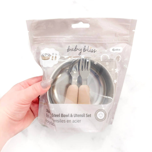 BABY BLISS Stainless Steel Bowl & Utensil Set