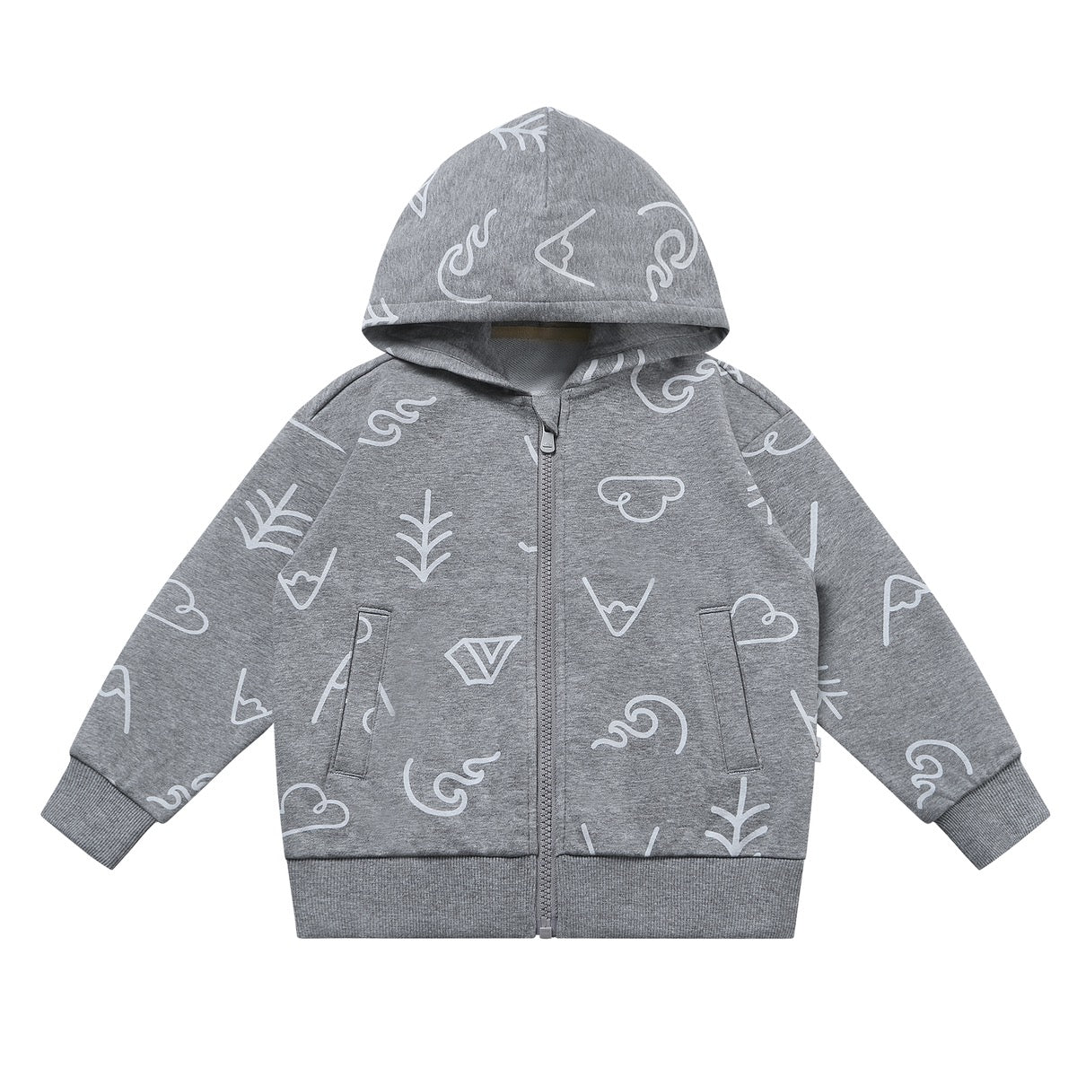 Petite Revery French Terry Hooded Zip-Up Jacket - Winter Trails