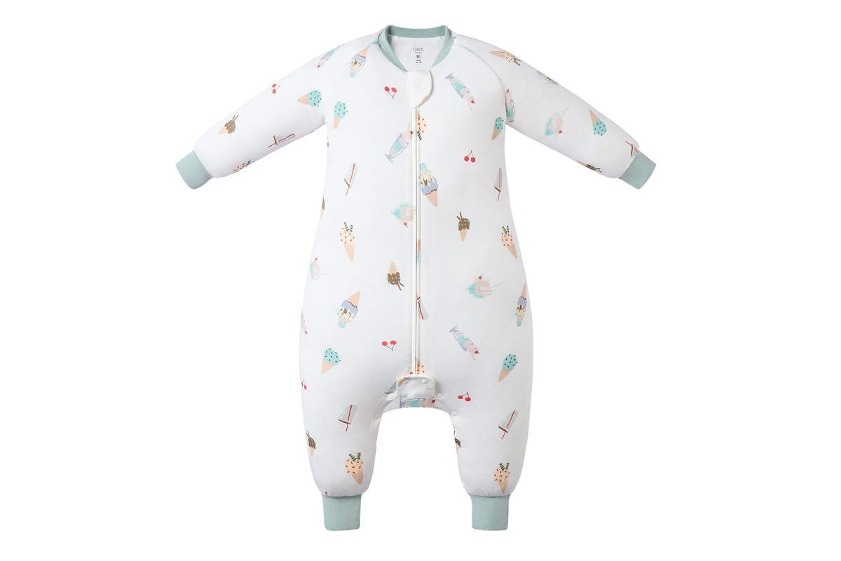 Nest Designs Long Sleeve Footed Sleep Bag 1.0 TOG (Avocado Bamboo) - Ice Cream Summer