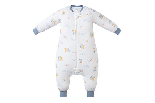 Nest Designs Long Sleeve Footed Sleep Bag 1.0 TOG (Avocado Bamboo) - Pastel Waves