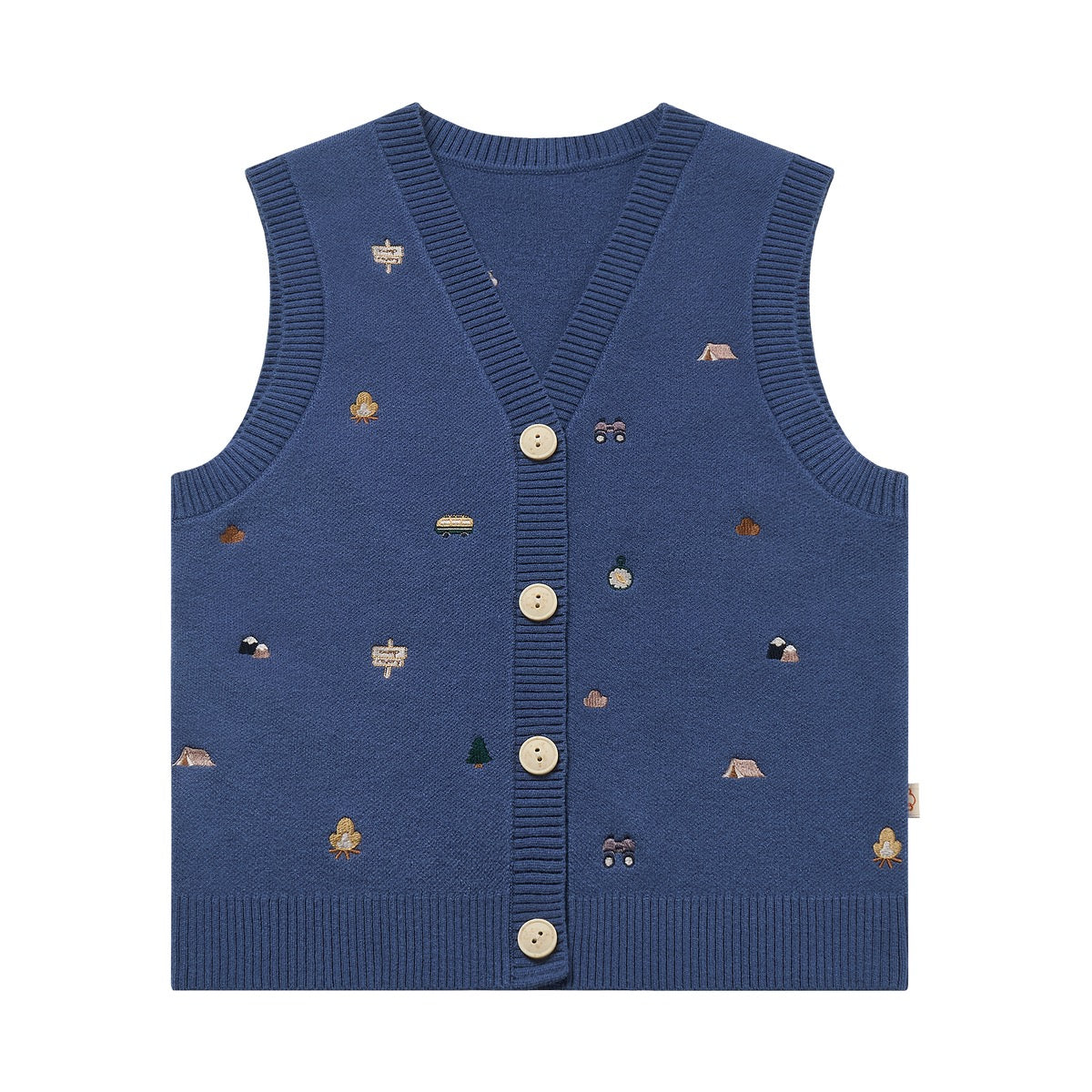 Petite Revery Camp Revery Knit Vest - Deep Sea Blue