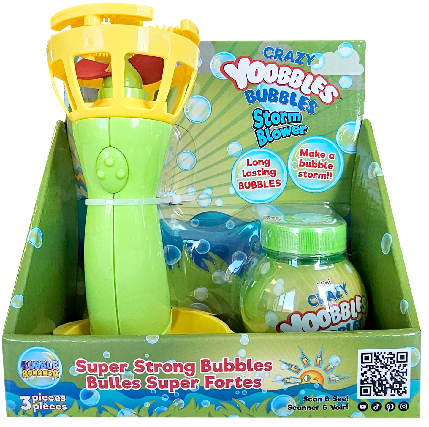 Bubble Bonanza Crazy Cathchables Yoobbles Bubble Blower with 3.5Oz Solution