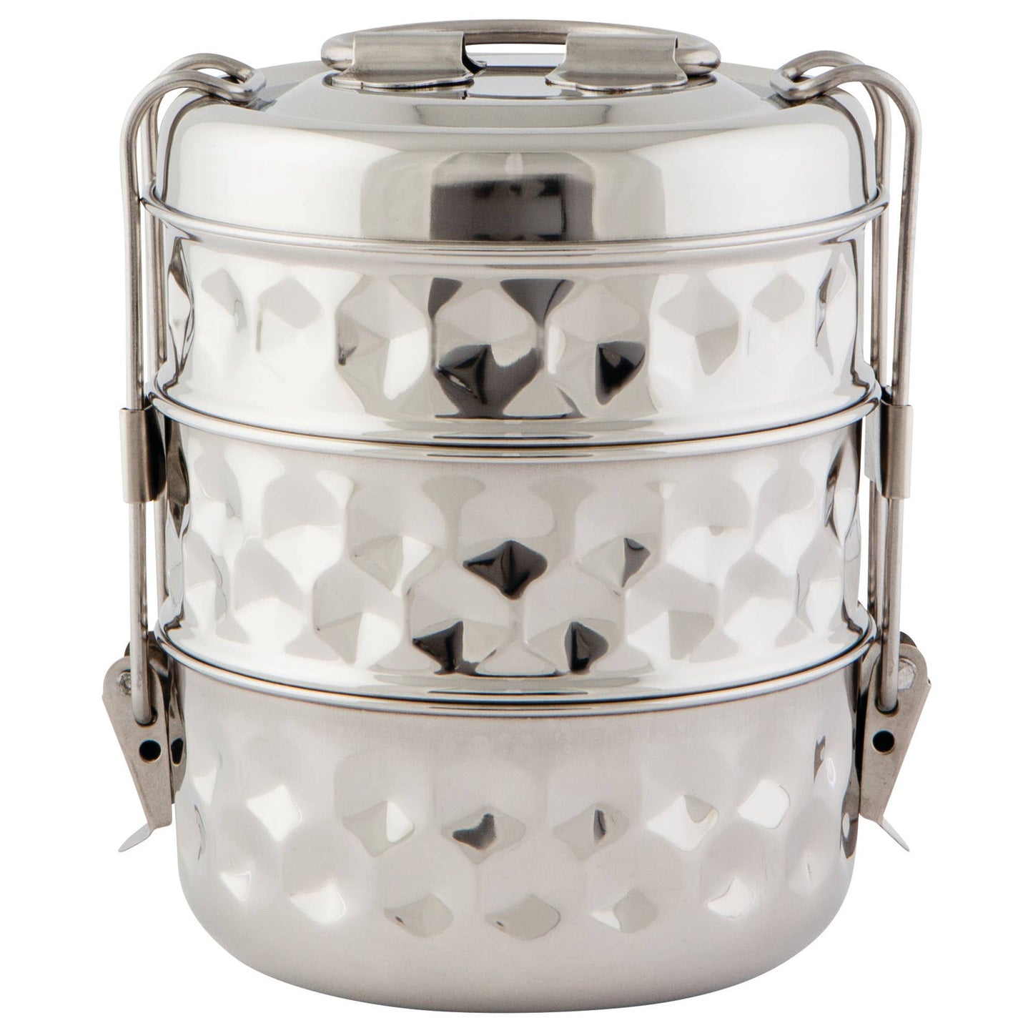 Hammered Hexagon 3 Tier Tiffin