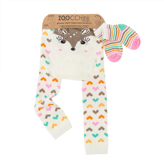 ZOOCCHINI grip+easy™ Comfort Crawler Legging & Sock Set - Fiona Fawn