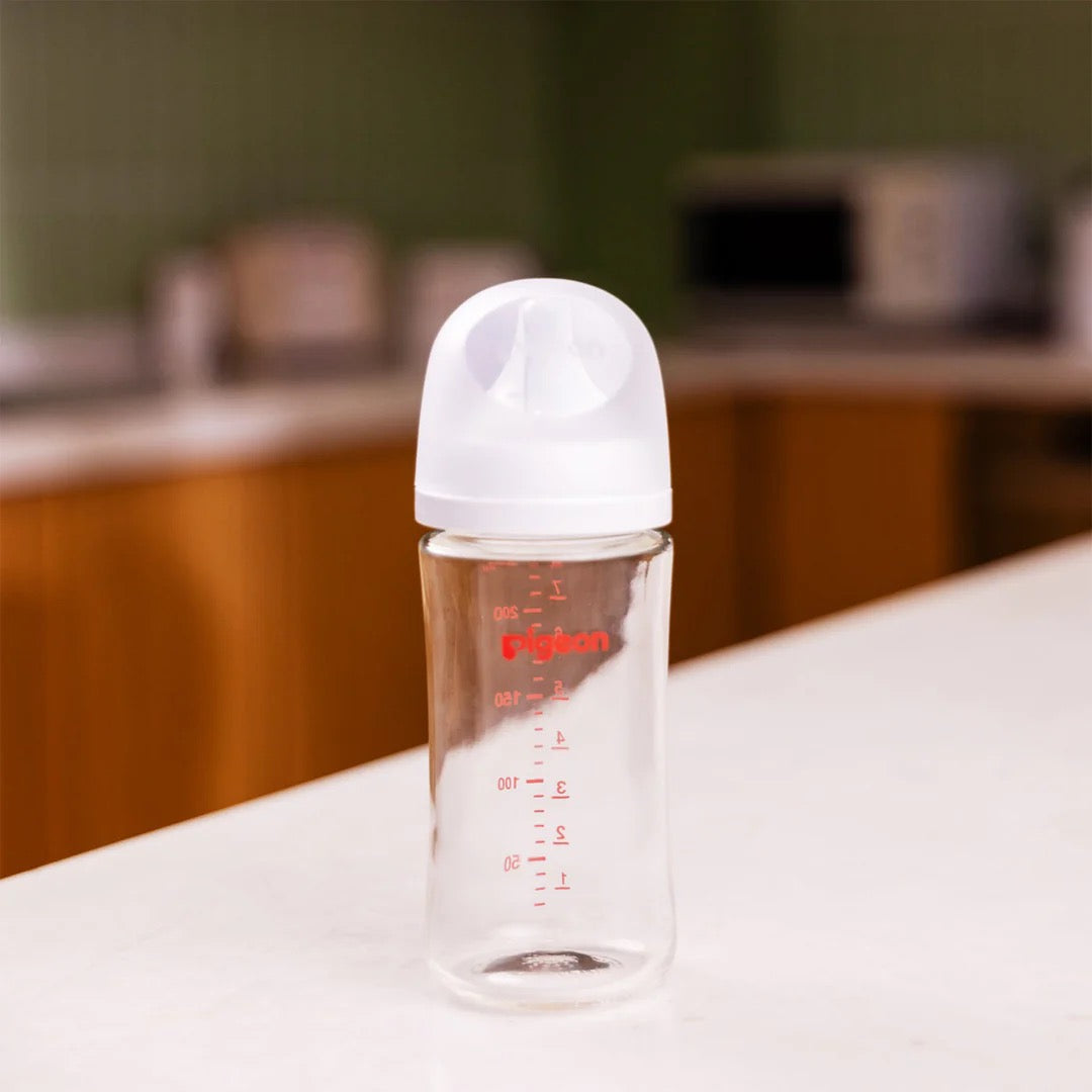 Pigeon Glass Bottle 8oz with SS Nipple (3M+)