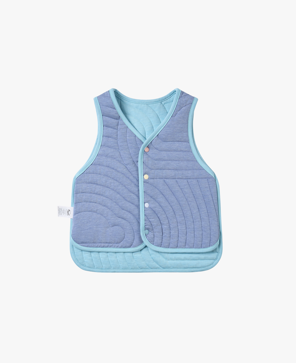 Petite Revery Quilted Reversible Cloud Vest - Forget-Me-Not