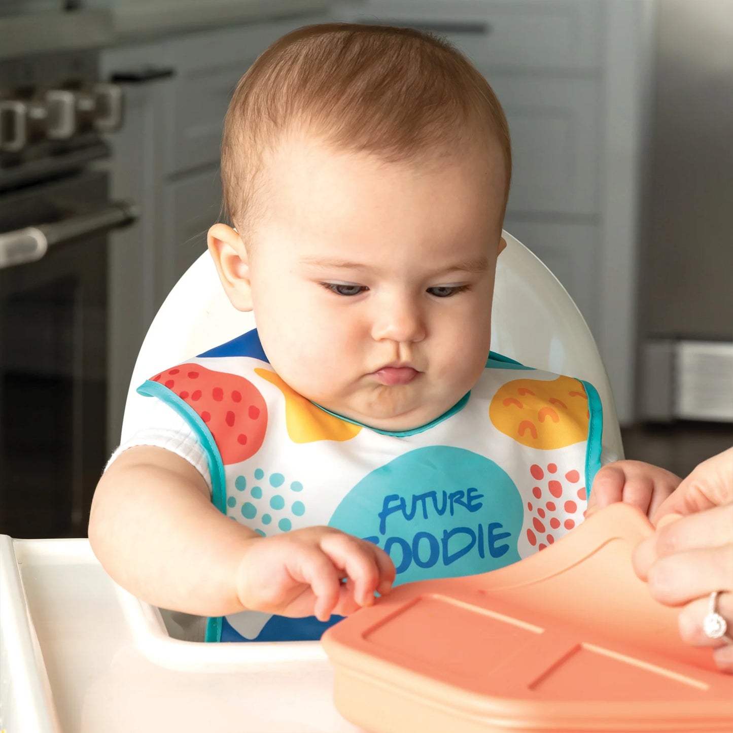 BUMKINS Mess-proof Silicone Pocket Bib 2 Pack - Little Bird