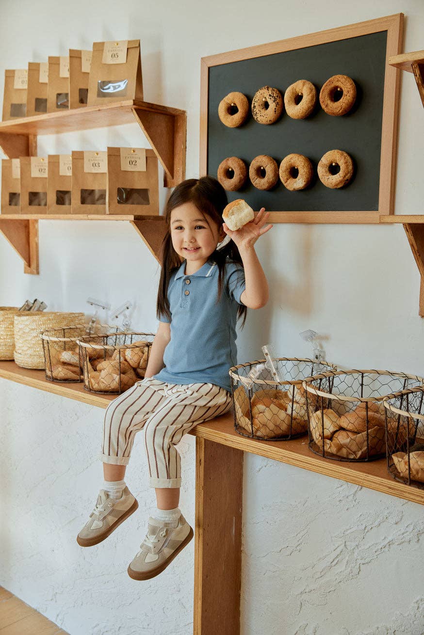 Norsu Organic Baby Relaxed Tapered Pant-Brown Stripes