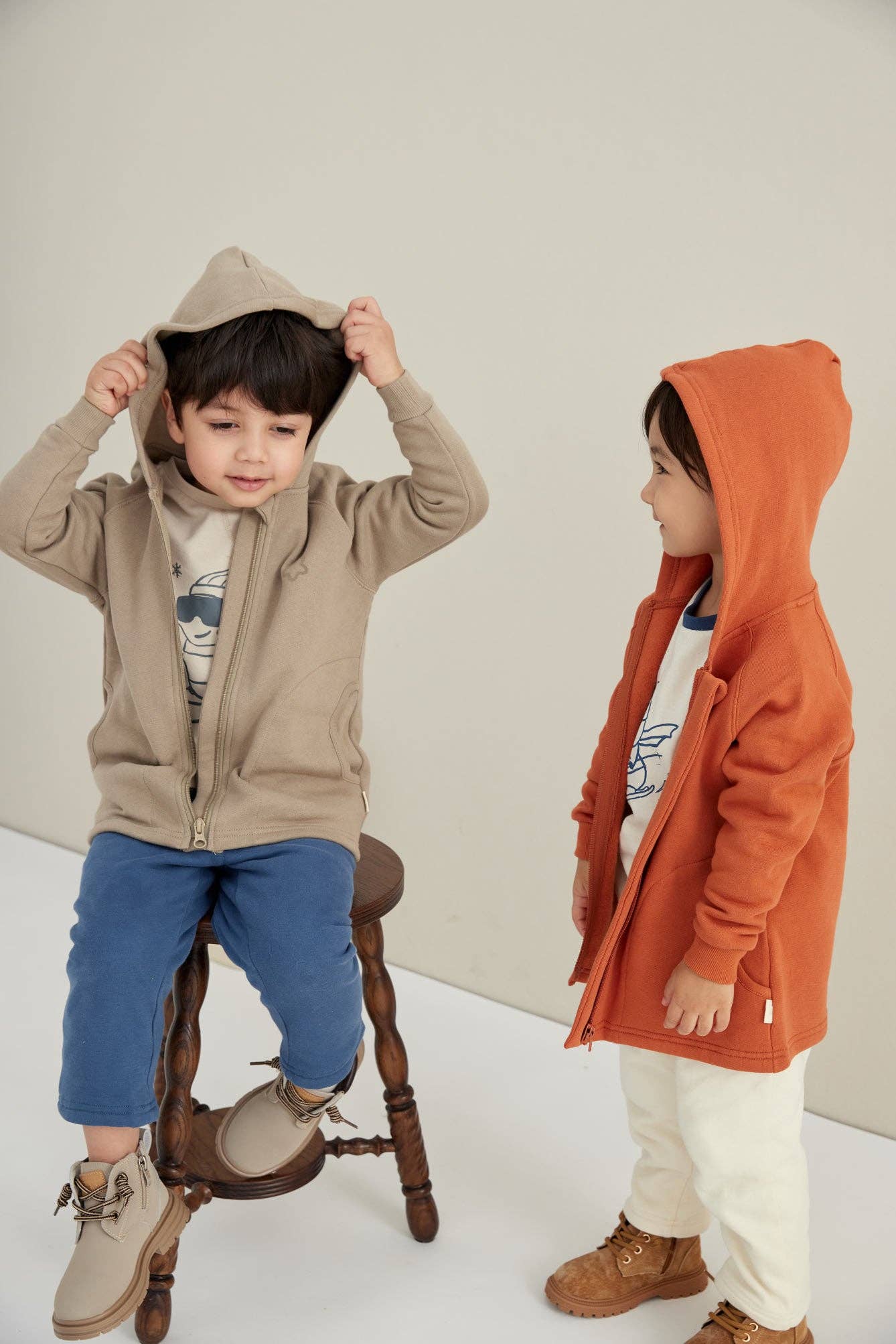 NORSU Organic Fleece Hooded Jacket-Rust