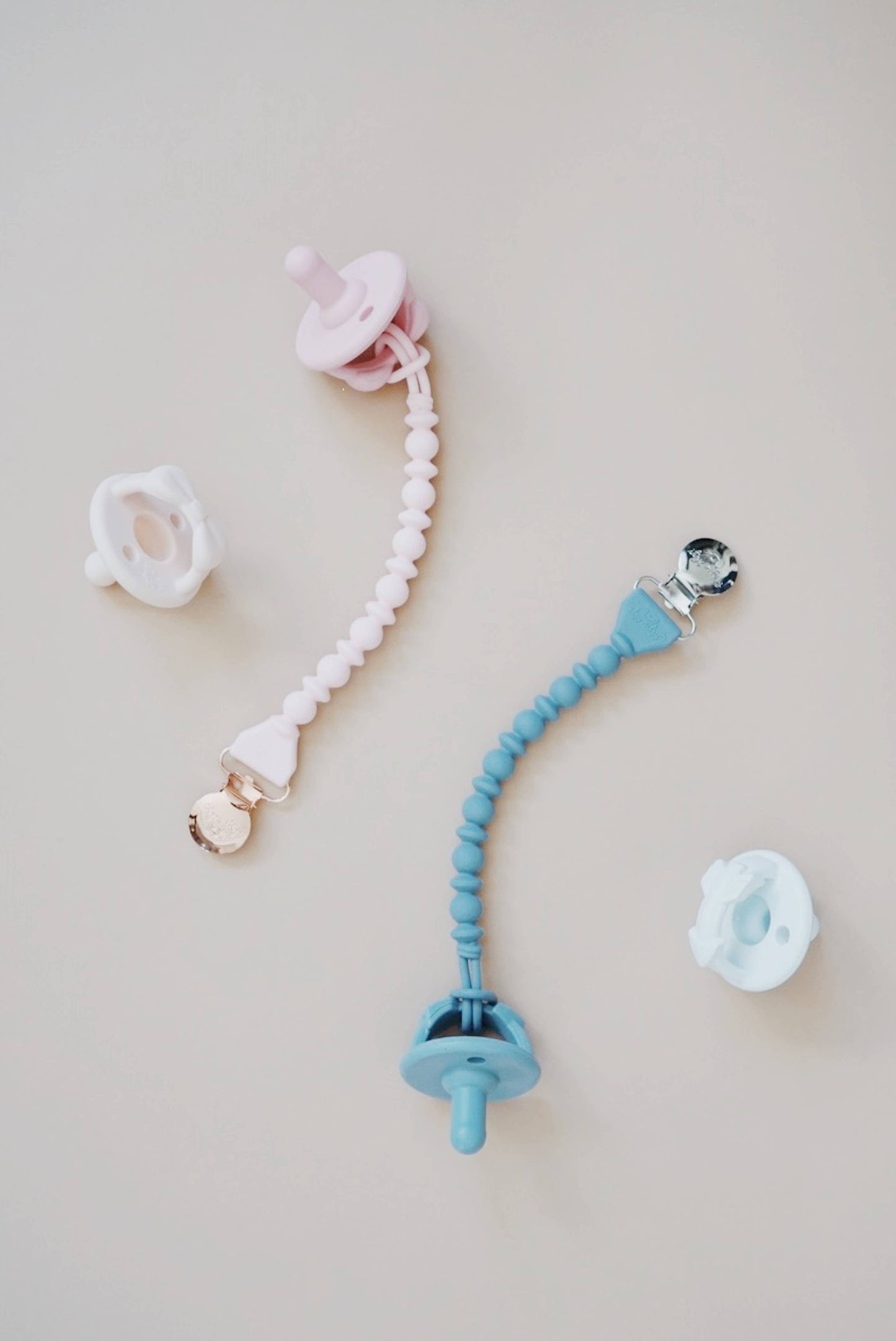 Sweetie Strap™ Silicone One-Piece Pacifier Clips: Toast