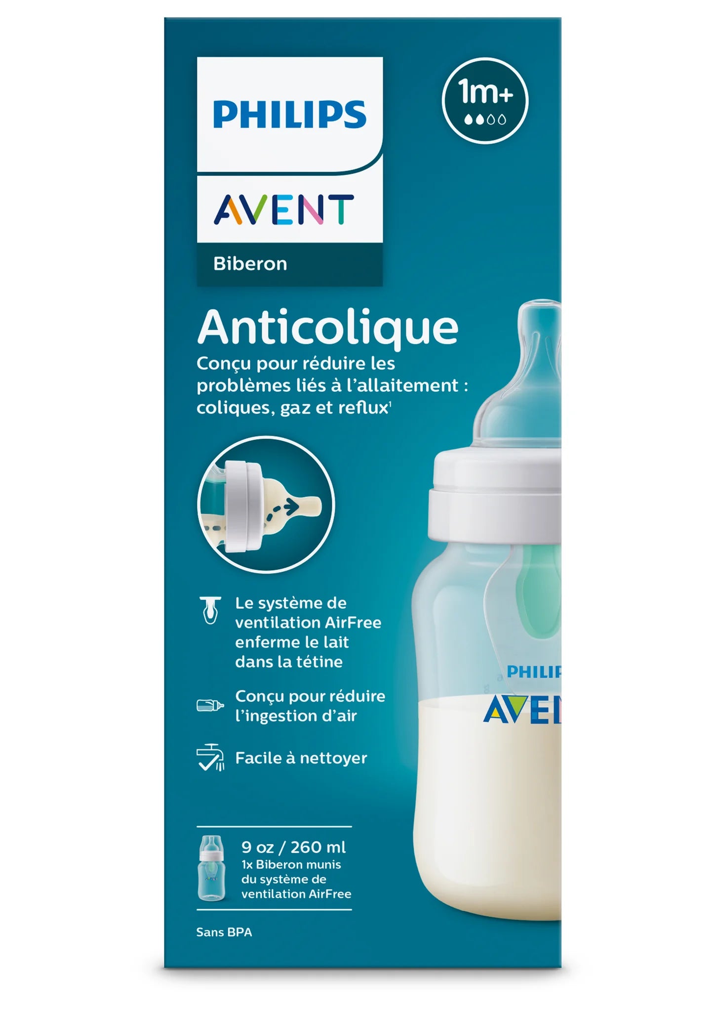 PHILIPS AVENT Anti-colic Baby Bottle with AirFree Vent - 9oz - 1 pack
