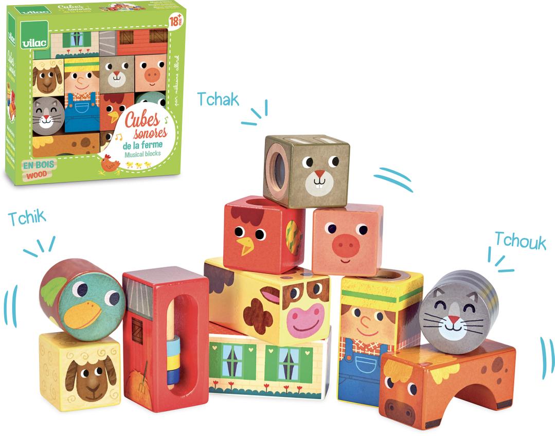 VILAC  Stacking - Musical blocks Farm