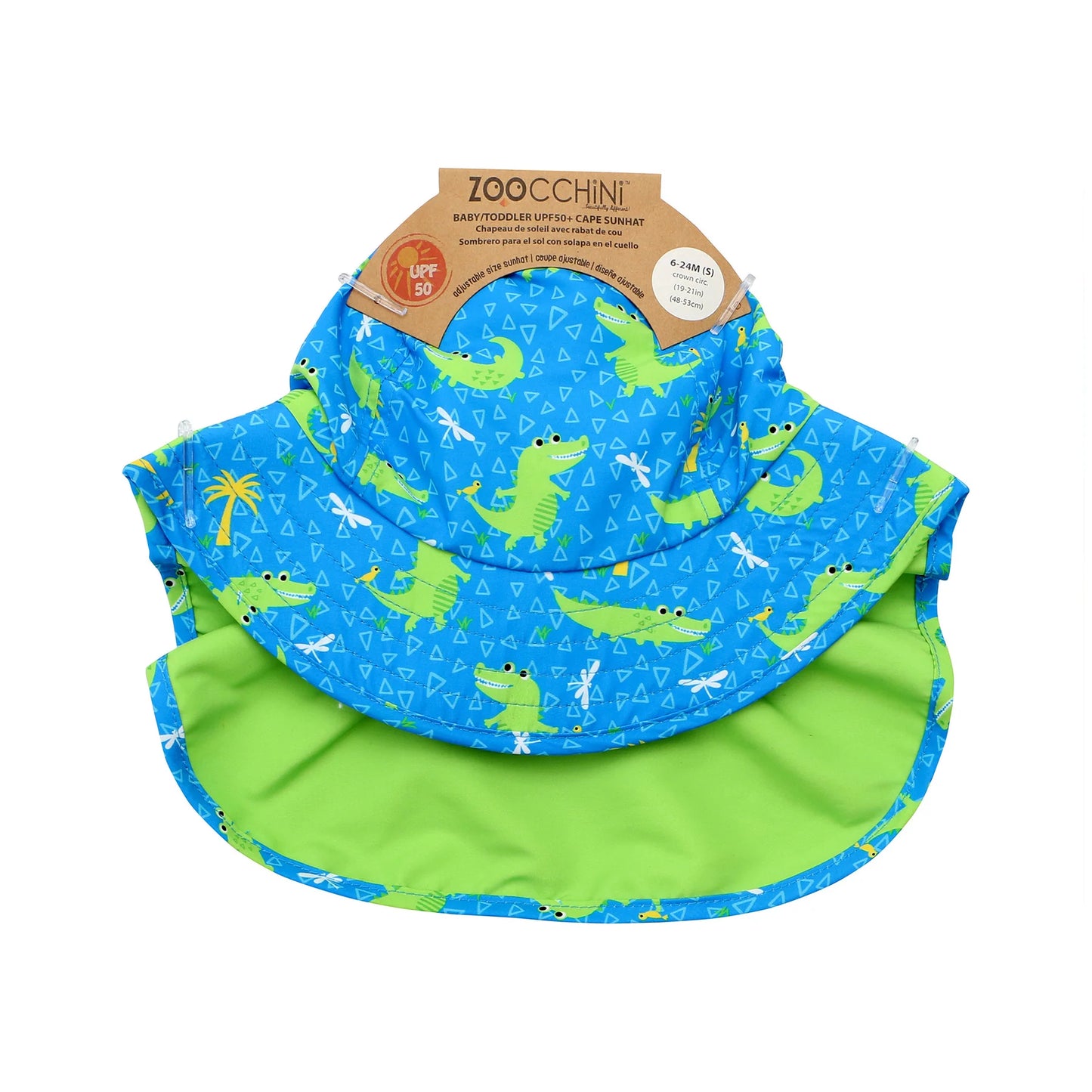 ZOOCCHINI UPF50+ Baby-Toddler Cape Sun Hat - Alligator