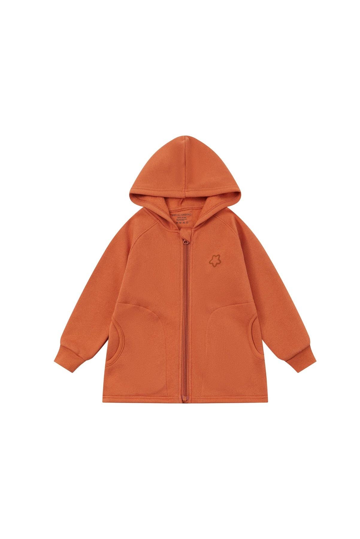 NORSU Organic Fleece Hooded Jacket-Rust