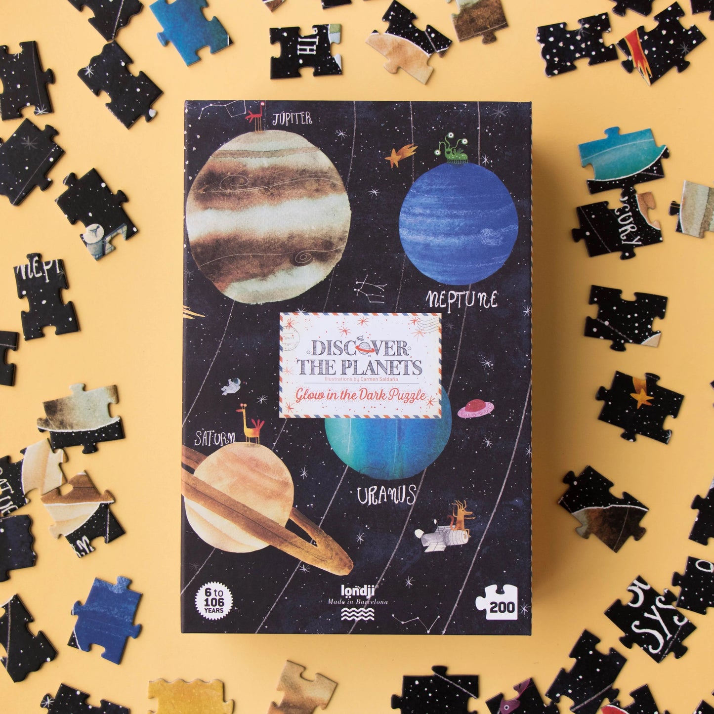 LONDJI Game - DISCOVER THE PLANETS GLOW-IN-THE-DARK PUZZLE