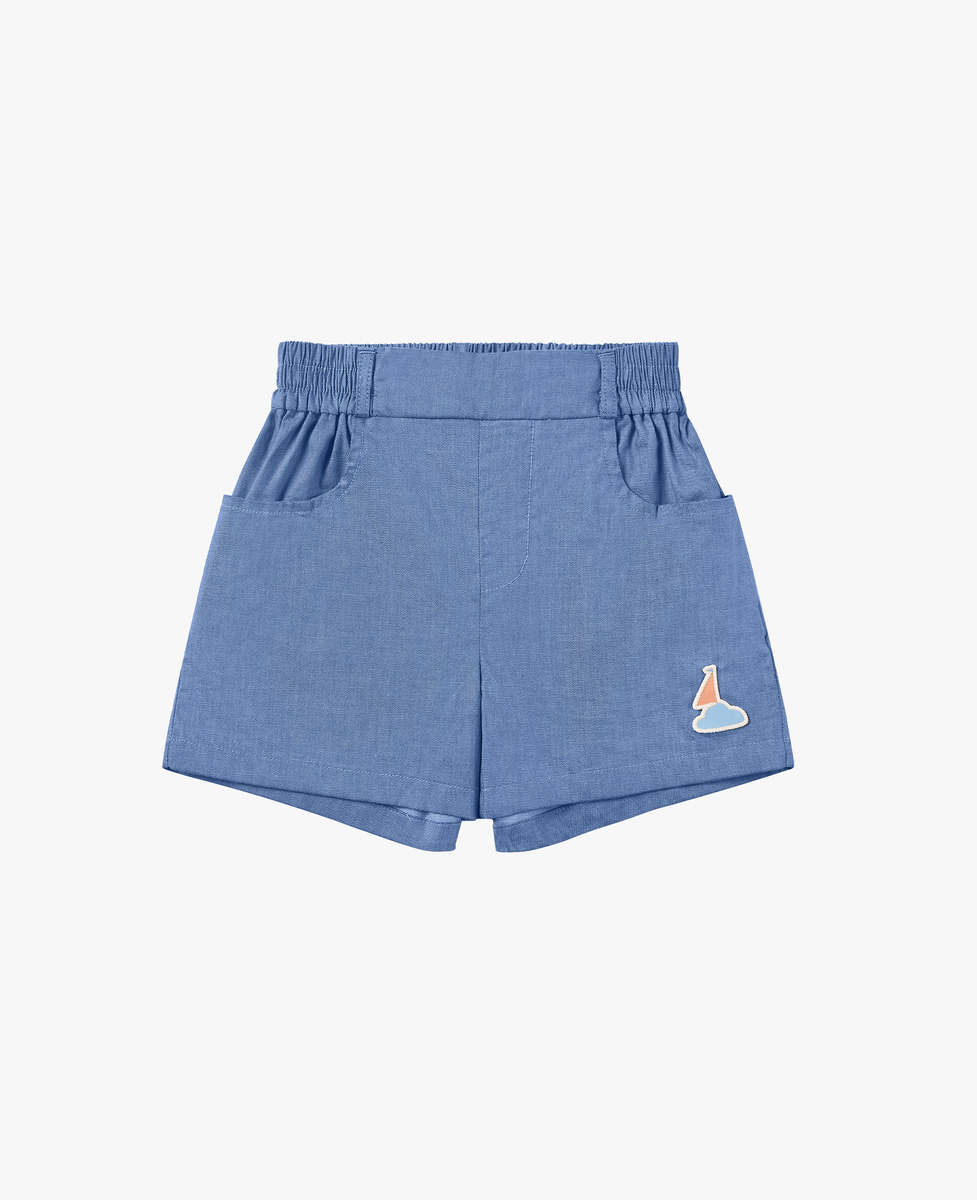 Petite Revery Denim Shorts - Sky