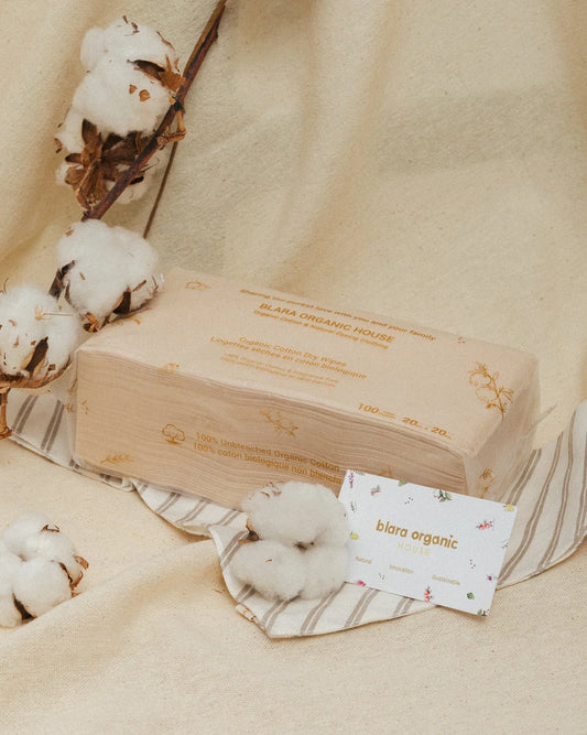 BLARA ORGANIC HOUSE Nature Color Cotton Dry Wipe (100 Sheets/pack)