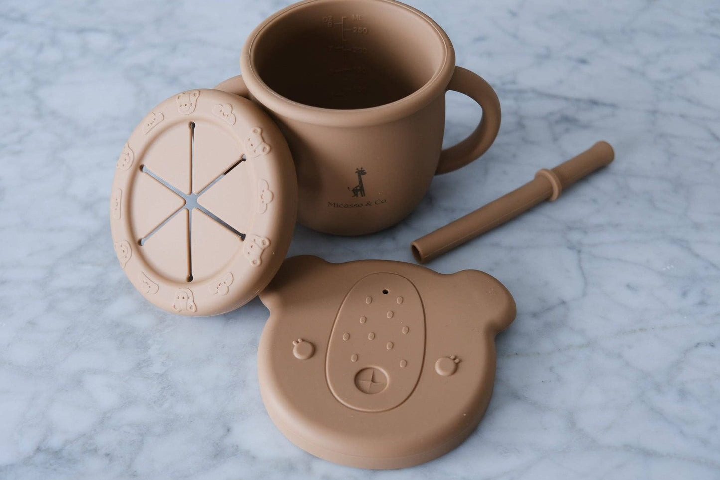 2-in-1 learning cup for snacks and liquids: Mauve