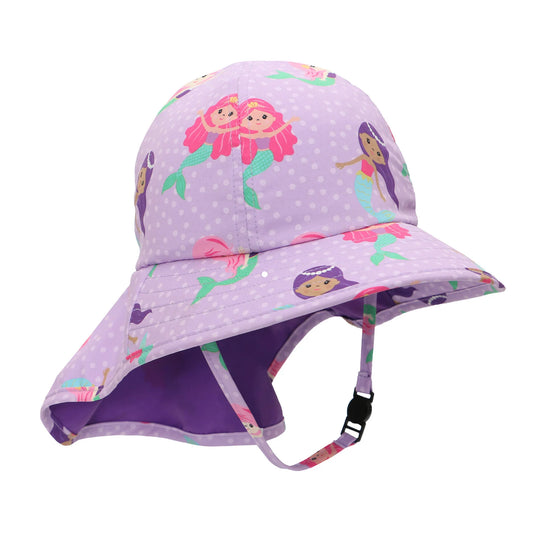 ZOOCCHINI UPF50+ Baby-Toddler Cape Sun Hat - Mermaid