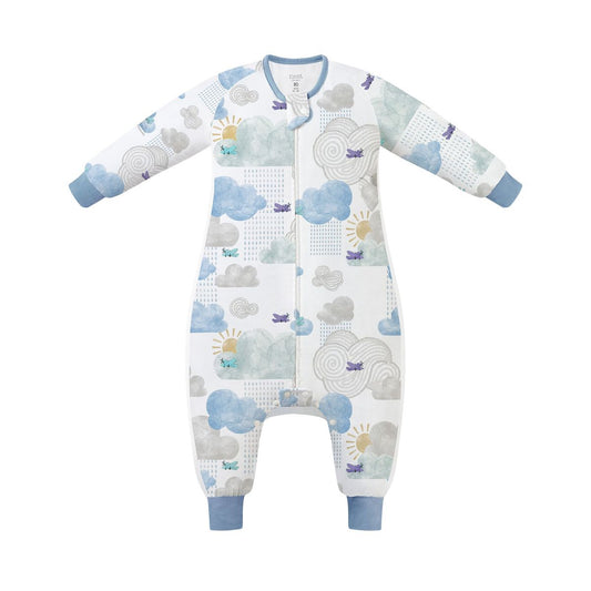 Nest Designs Long Sleeve Footed Sleep Bag 0.6 TOG -  Fluffy Puffs