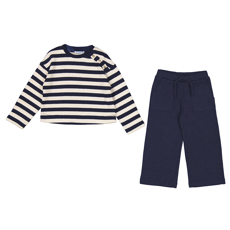 Mayoral Striped pants set - Navy