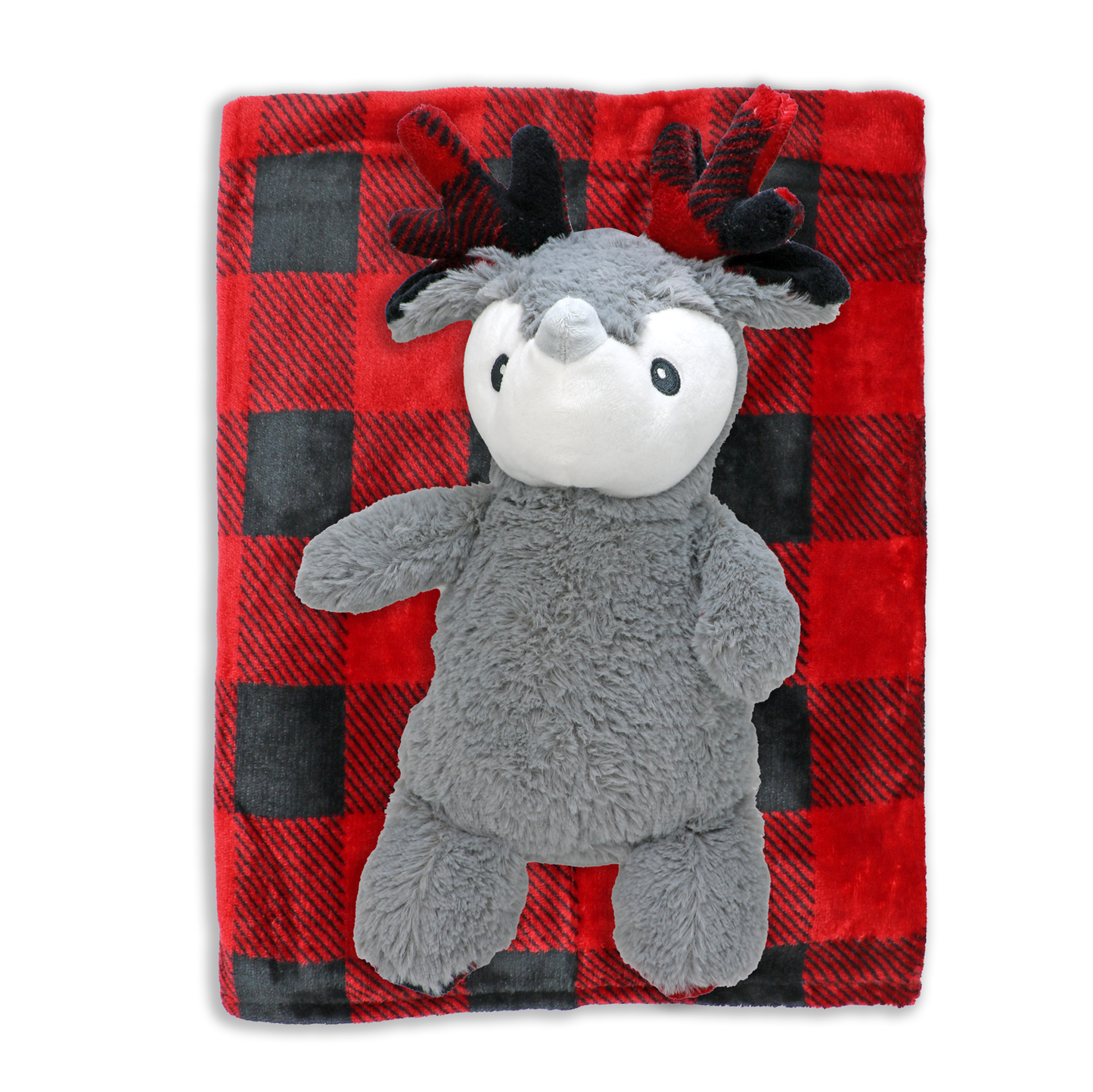 Rose Textile Holiday Reindeer and Blanket Set