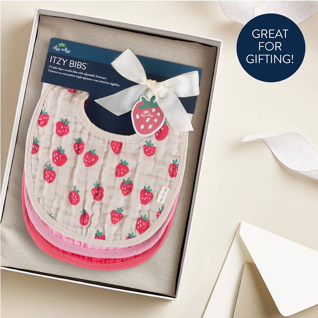 *New* Itzy Bibs™: Strawberries + Cream