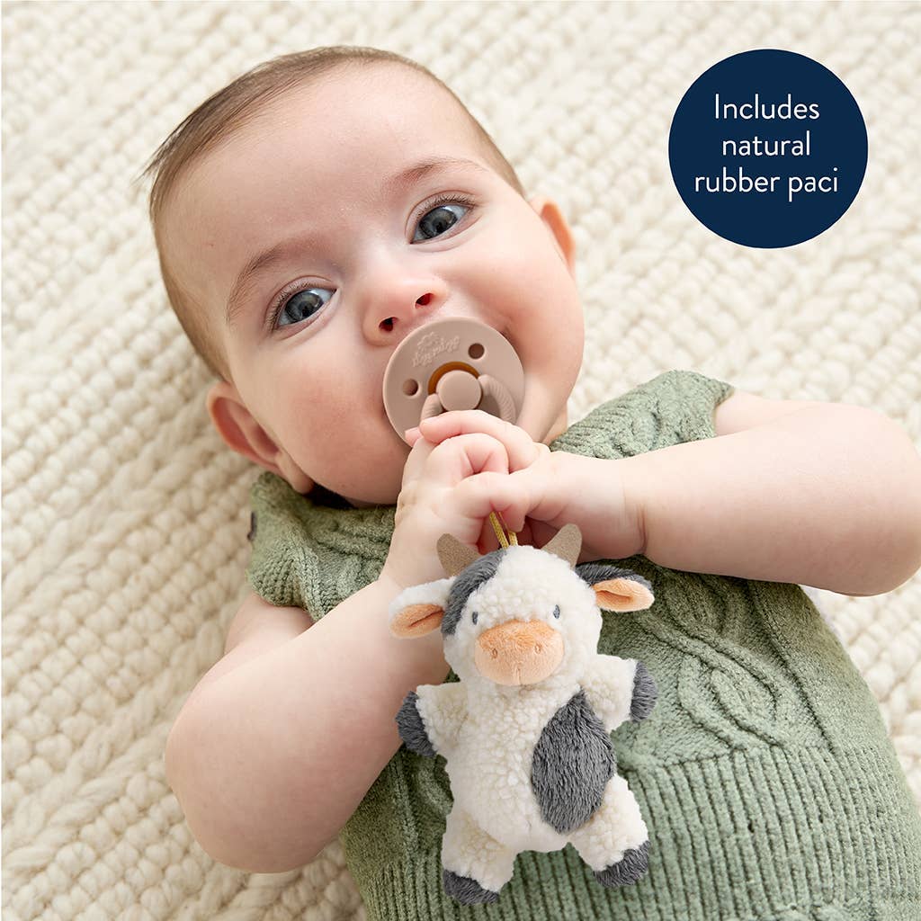 Bitzy Pal Natural Rubber Pacifier & Plush: Bow