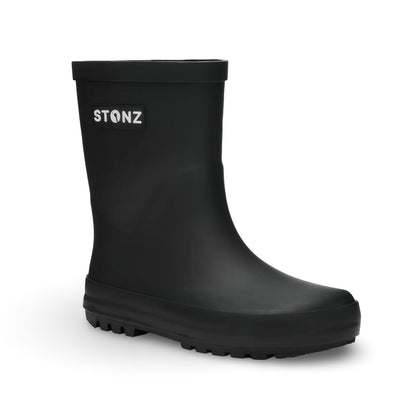 STONZ Waterproof Rain Boots for Toddlers and Kids in Black - product photo