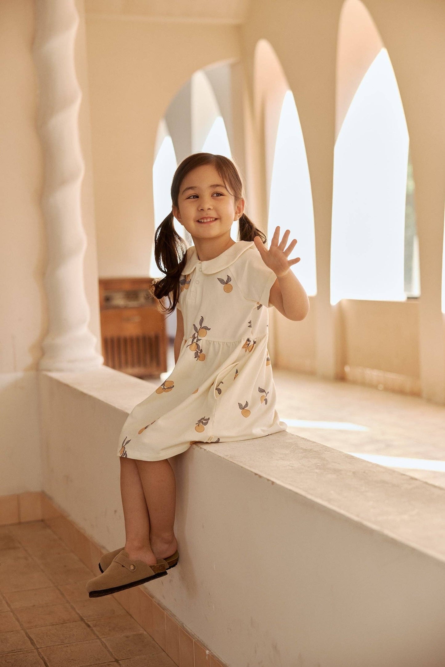 Norsu Organic Cotton Collar Dress-Clementine