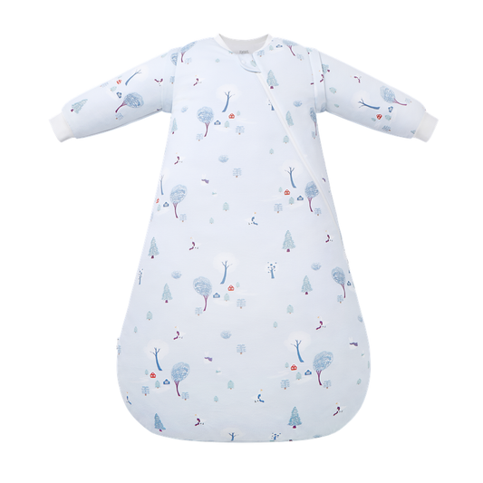 Nest Designs Removable Long Sleeve Sleep Bag 1.0 TOG (Organic Cotton) - Snowy Snuggles