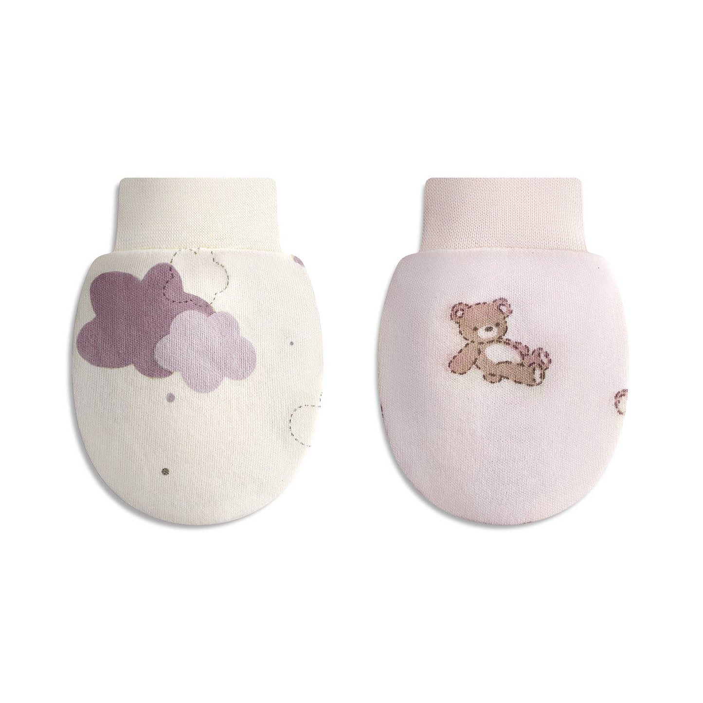 4PK Anti-Scratch Mittens : White