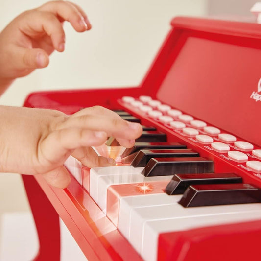 Hape® Learn with Lights Red Piano with Stool