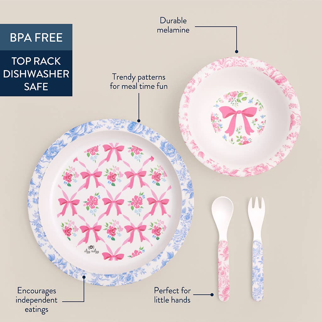 Itzy Bistro™ - 4 piece dining set: Ribbons & Roses