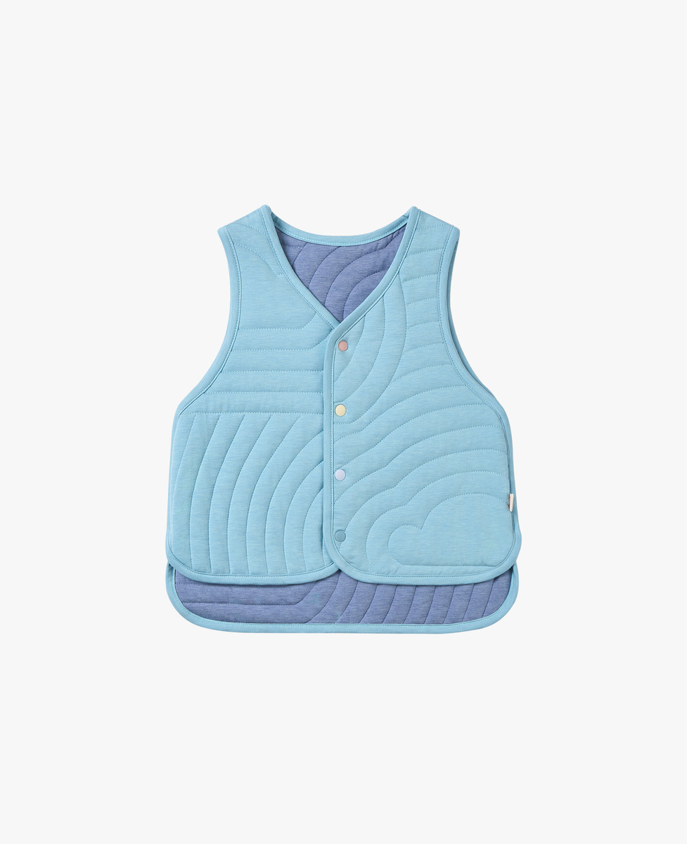 Petite Revery Quilted Reversible Cloud Vest - Forget-Me-Not
