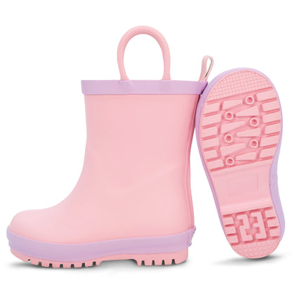 Jan & Jul Puddle-Dry Rain Boots in Pink - sole view