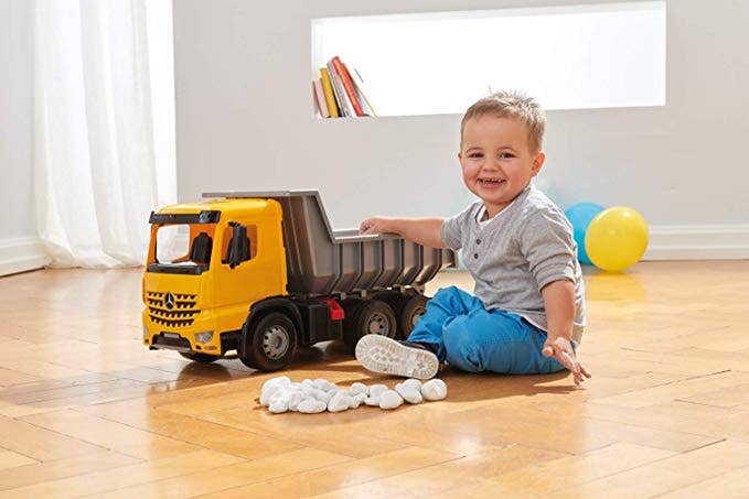 Mercedes Benz Dump Truck, Silver and Yellow Model By Lena Fr