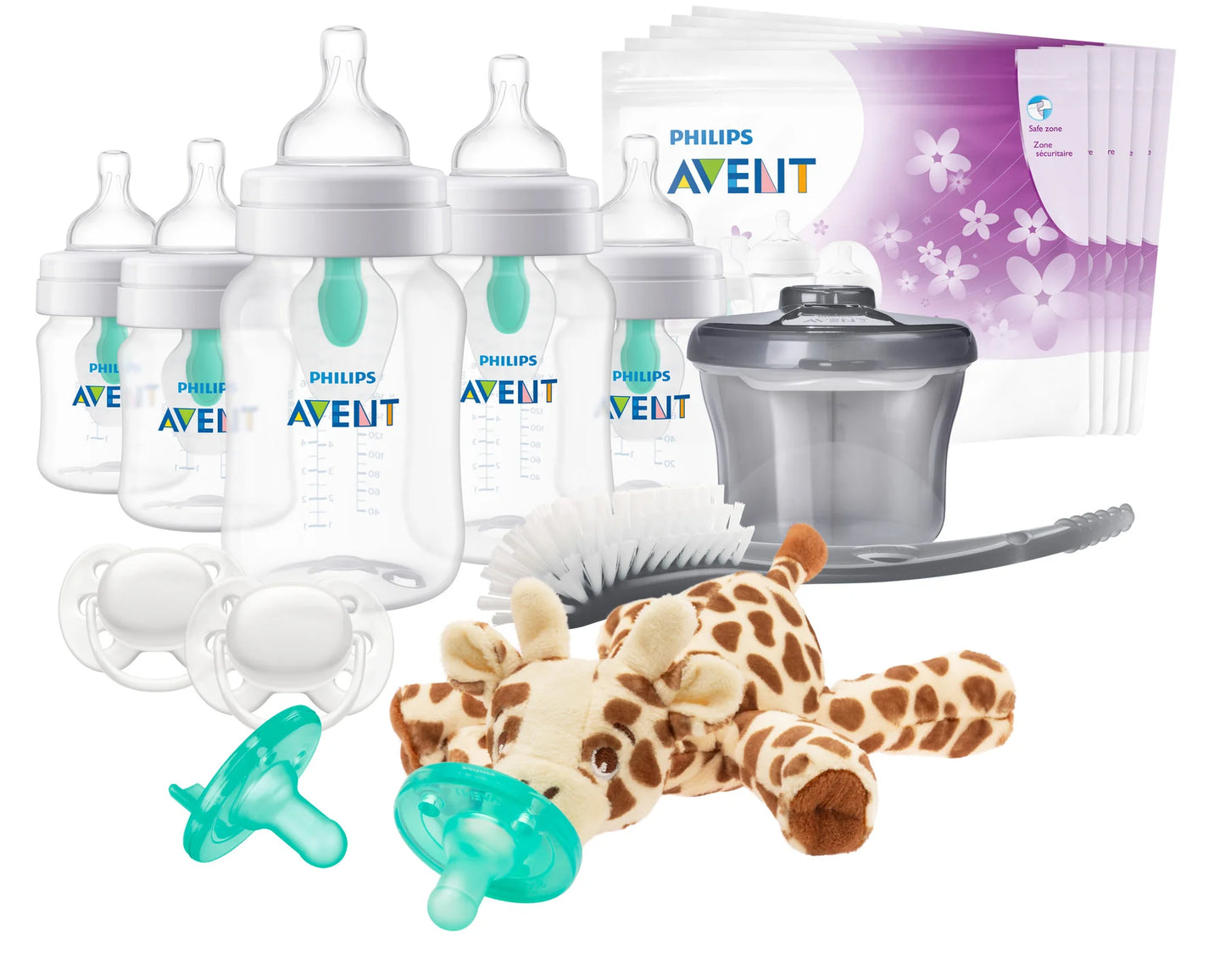 PHILIPS AVENT Anti-colic Baby Bottle with AirFree Vent Essentials GiftSet with Soothie Snuggle