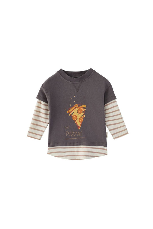 Norsu Organic Toddler Long-sleeve T-shirt-Pizza