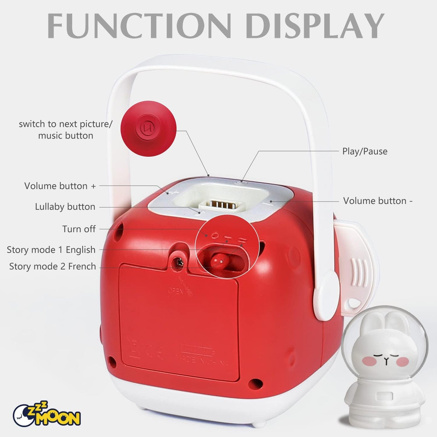 ZMOON – RED bedtime audio story projector