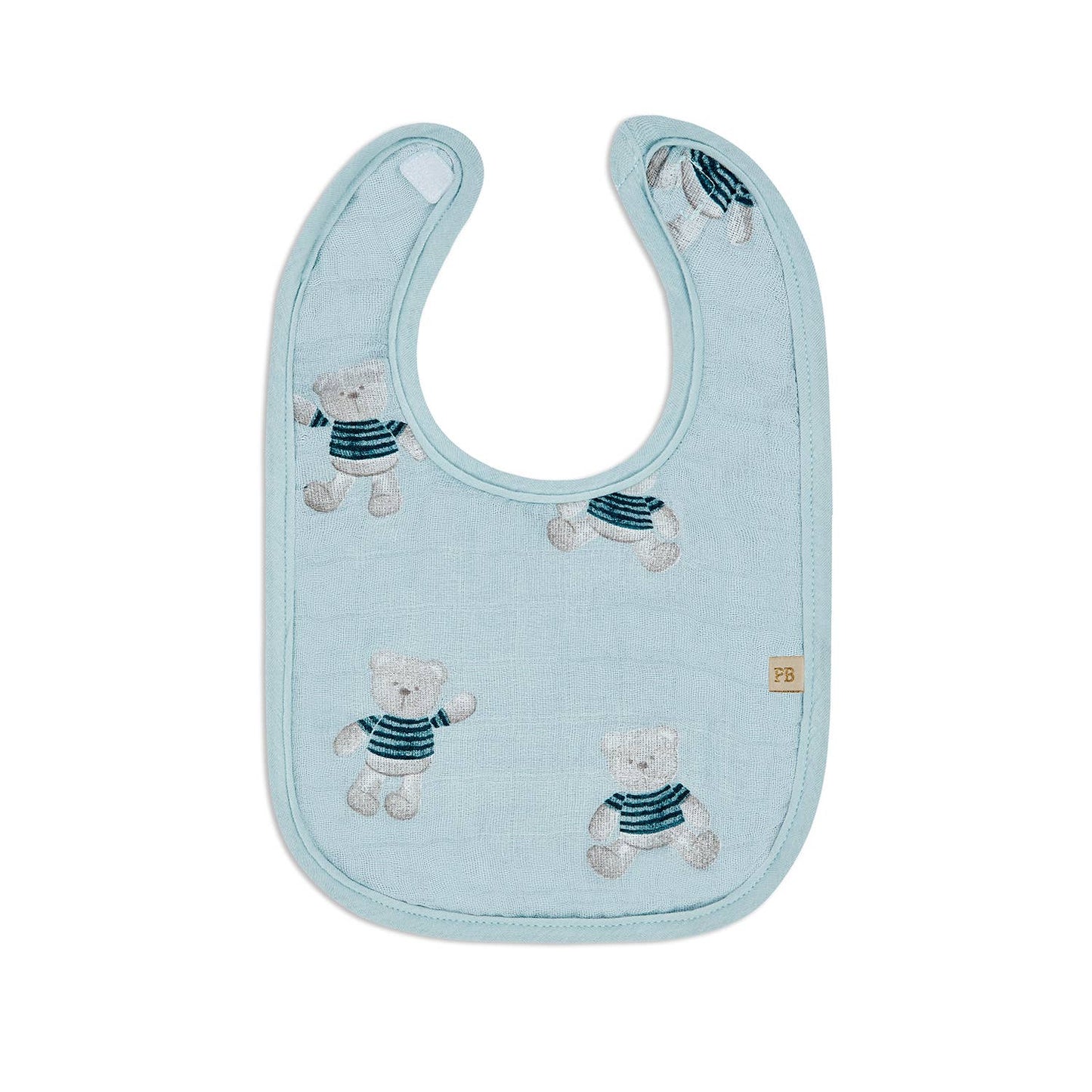 3 Pc Pack Muslin Bibs One Size : Blue