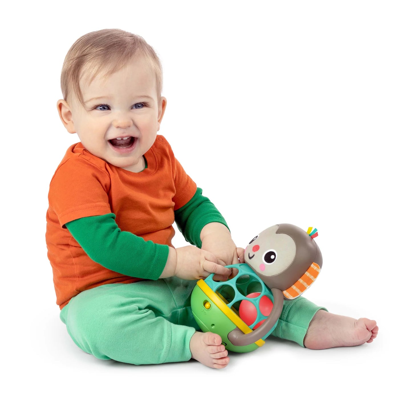 BRIGHT STARTS Grab & Giggle Monkey Multi-Sensory Toy
