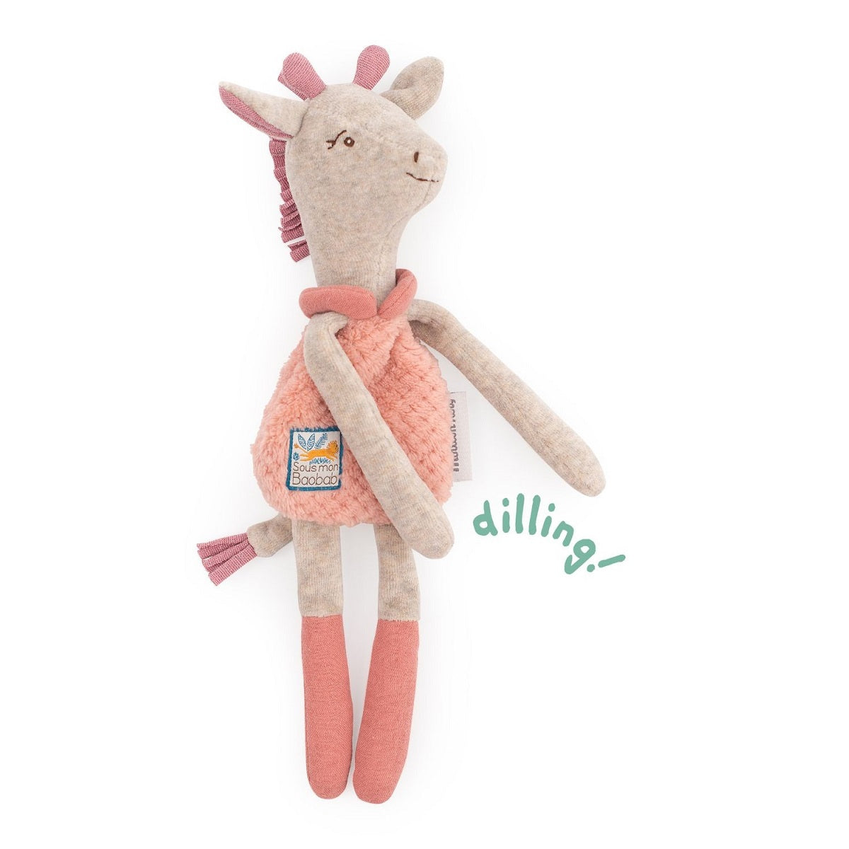 Mouin Roty Sous Mon Baobab - Giraffe Rattle Soft Toy