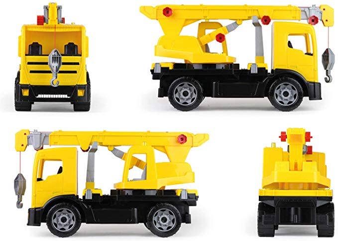 LENA Powerful Giants Toy Crane Truck with 360° 3 ft rotating