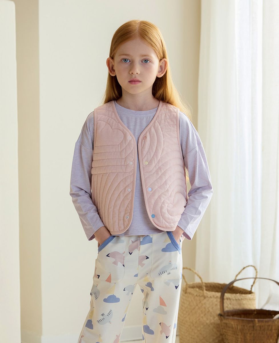 Petite Revery Quilted Reversible Cloud Vest - Rose Smoke